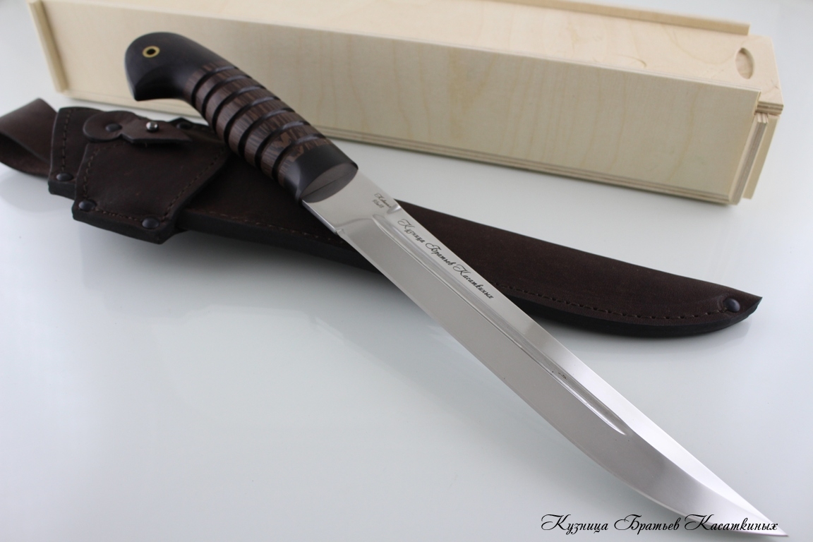 "Plastun" Knife. 95kh18 Steel. Wenge and Hard Rubber Handle