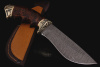 Нож "Егерь" дамасская сталь, рукоять карельская береза (коричневая).